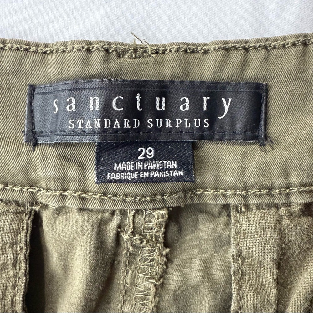 Sanctuary Rebel Cargo‎ Pants in Hiker Green Size 29 Casual Grunge Techwear - Picture 7 of 12